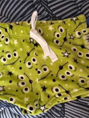 Toy Story Green Alien Print Plush Lounge Shorts